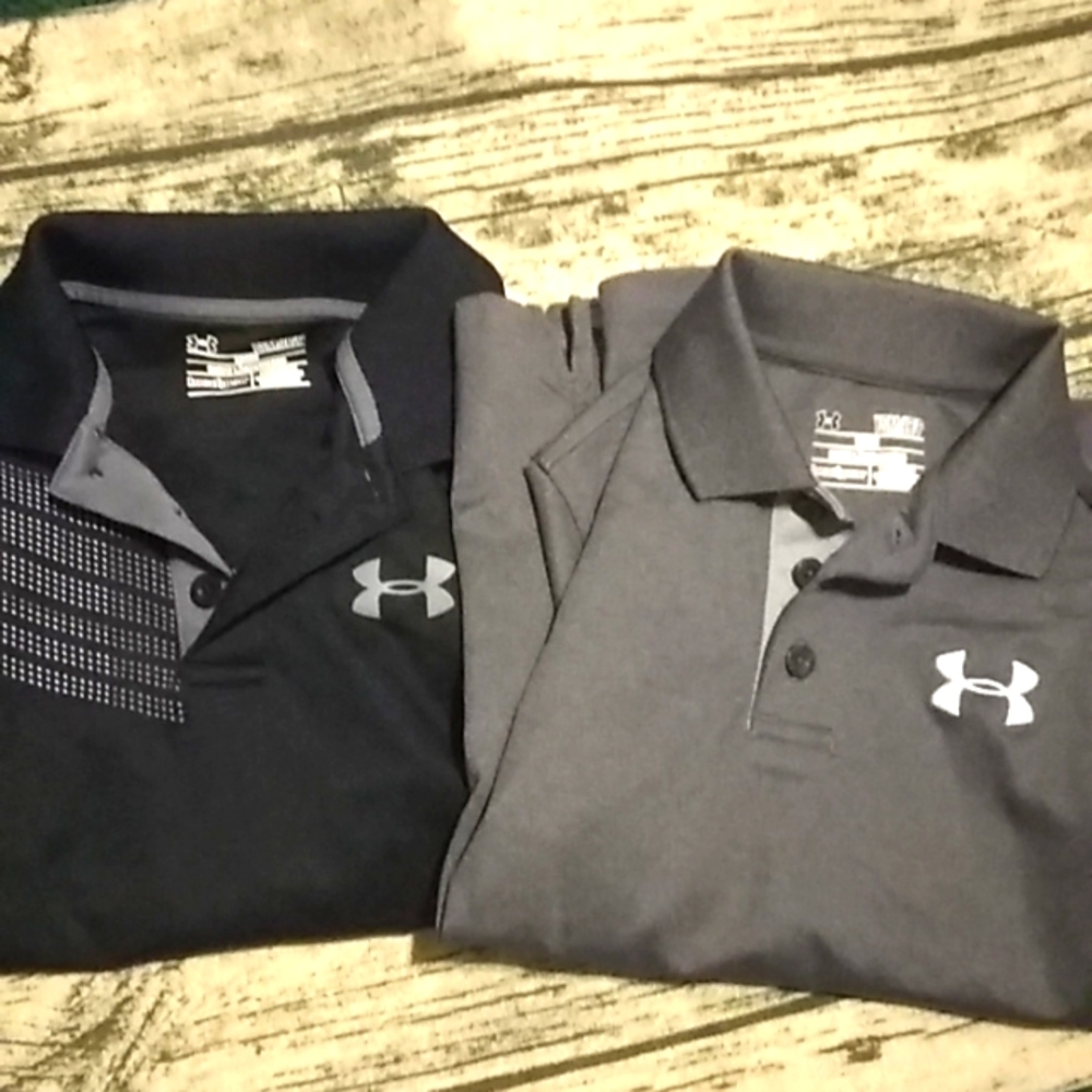 Set of 2 boys Under Armour polo LS shirts size YSM small